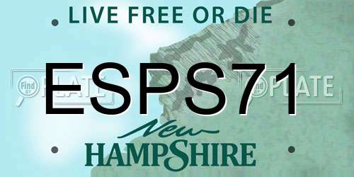 ESPS71 New Hampshire License Plate