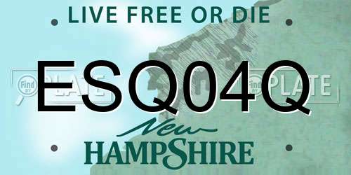 ESQ04Q New Hampshire License Plate