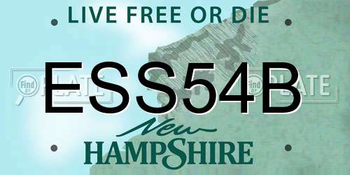 ESS54B New Hampshire License Plate