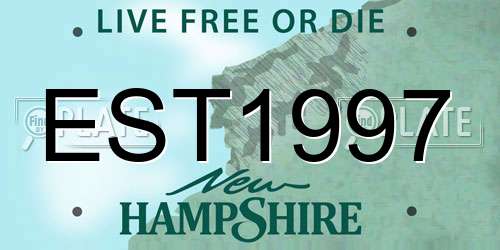 EST1997 New Hampshire License Plate