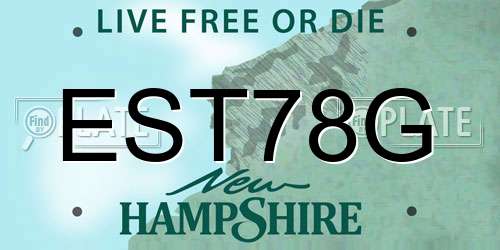 EST78G New Hampshire License Plate
