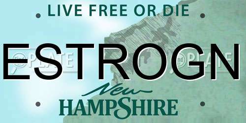 ESTROGN New Hampshire License Plate