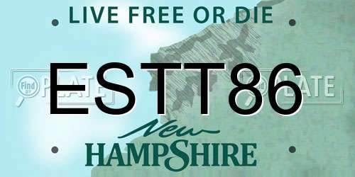 ESTT86 New Hampshire License Plate