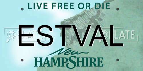 ESTVAL New Hampshire License Plate