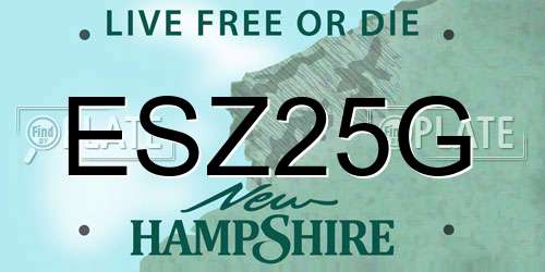 ESZ25G New Hampshire License Plate