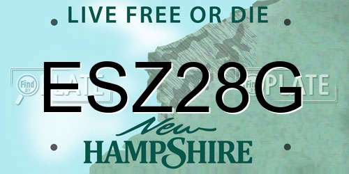 ESZ28G New Hampshire License Plate