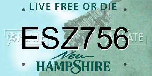 ESZ756 New Hampshire License Plate
