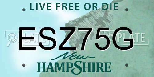 ESZ75G New Hampshire License Plate