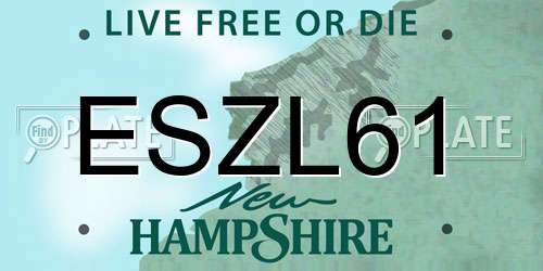 ESZL61 New Hampshire License Plate