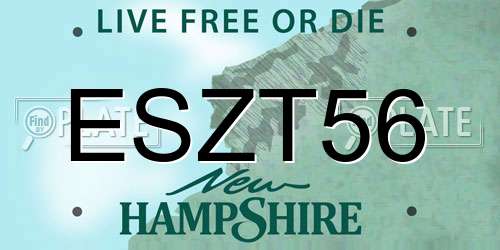 ESZT56 New Hampshire License Plate