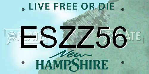 ESZZ56 New Hampshire License Plate