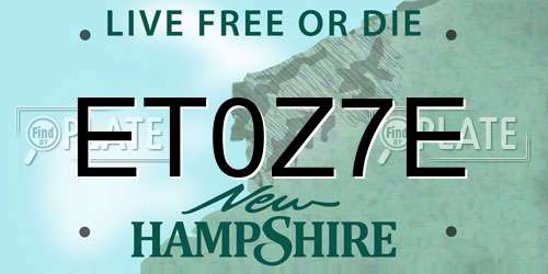 ET0Z7E New Hampshire License Plate