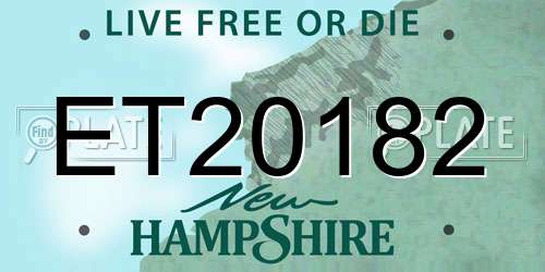 ET20182 New Hampshire License Plate