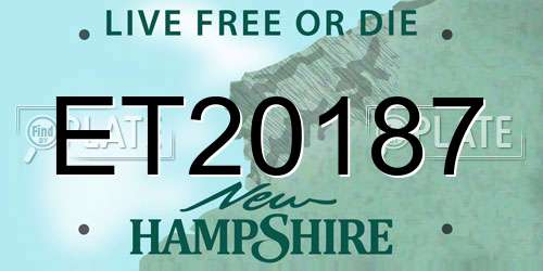 ET20187 New Hampshire License Plate