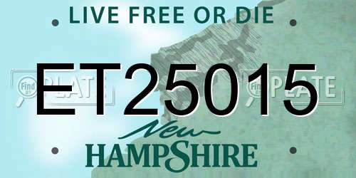 ET25015 New Hampshire License Plate
