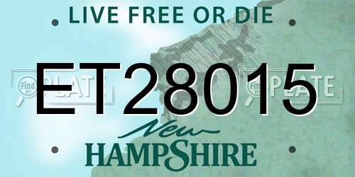 ET28015 New Hampshire License Plate