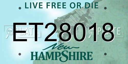 ET28018 New Hampshire License Plate
