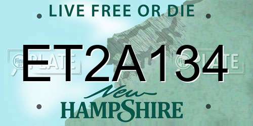 ET2A134 New Hampshire License Plate