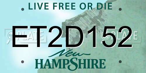 ET2D152 New Hampshire License Plate