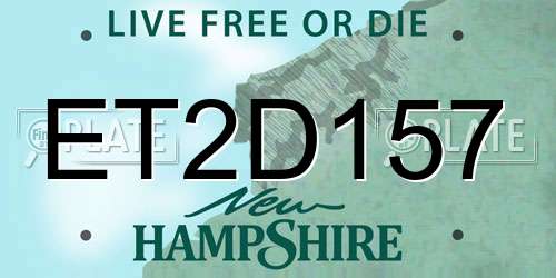 ET2D157 New Hampshire License Plate