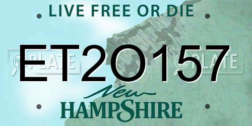 ET2O157 New Hampshire License Plate