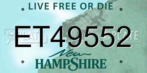 ET49552 New Hampshire License Plate