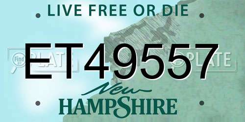 ET49557 New Hampshire License Plate