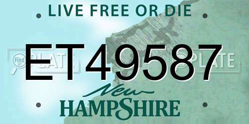 ET49587 New Hampshire License Plate
