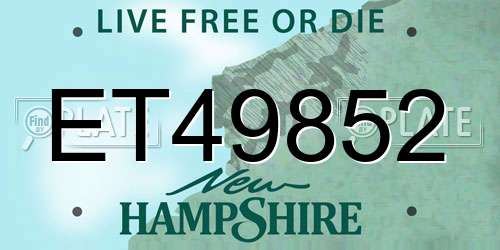 ET49852 New Hampshire License Plate
