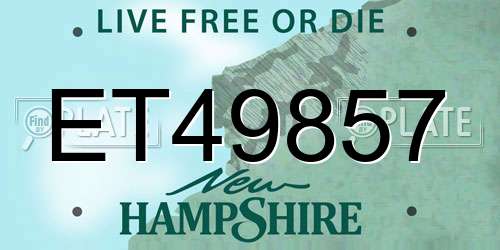 ET49857 New Hampshire License Plate