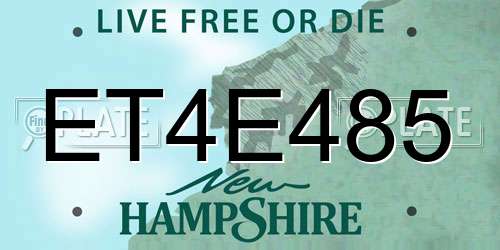 ET4E485 New Hampshire License Plate