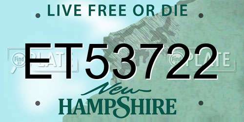 ET53722 New Hampshire License Plate