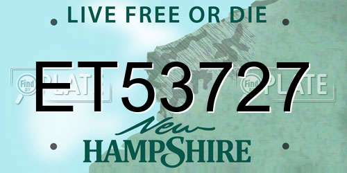 ET53727 New Hampshire License Plate