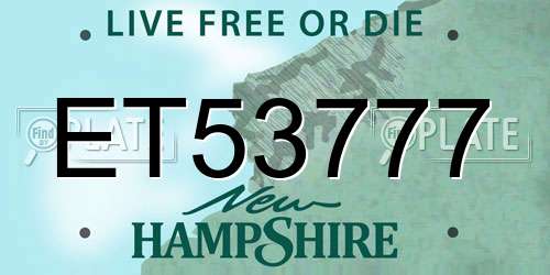 ET53777 New Hampshire License Plate
