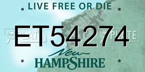 ET54274 New Hampshire License Plate