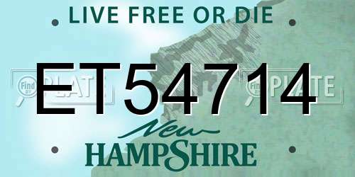 ET54714 New Hampshire License Plate
