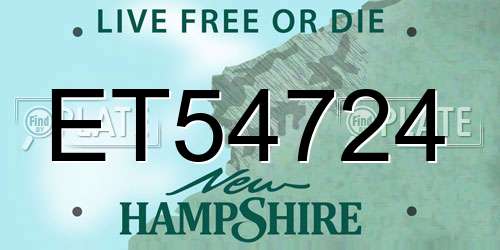 ET54724 New Hampshire License Plate