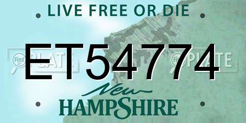 ET54774 New Hampshire License Plate