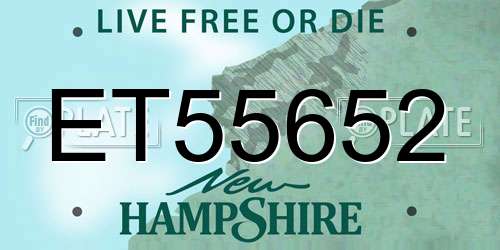 ET55652 New Hampshire License Plate