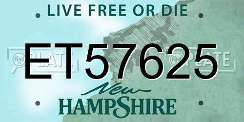 ET57625 New Hampshire License Plate