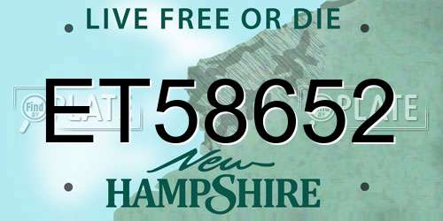 ET58652 New Hampshire License Plate