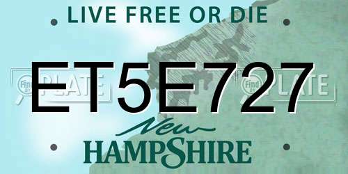 ET5E727 New Hampshire License Plate