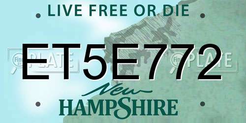 ET5E772 New Hampshire License Plate