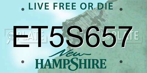 ET5S657 New Hampshire License Plate