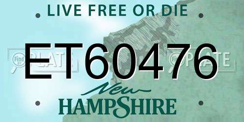 ET60476 New Hampshire License Plate