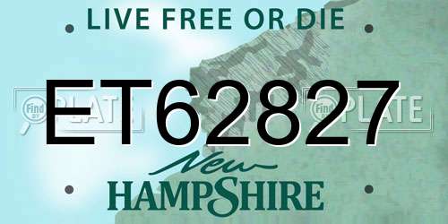 ET62827 New Hampshire License Plate