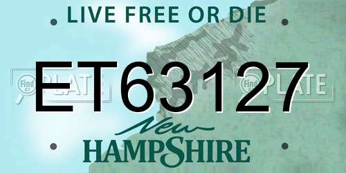 ET63127 New Hampshire License Plate