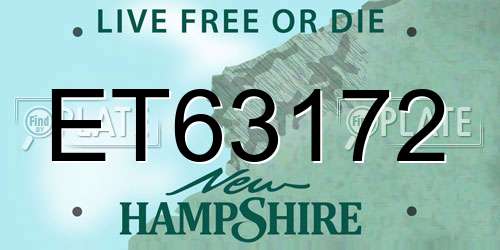 ET63172 New Hampshire License Plate