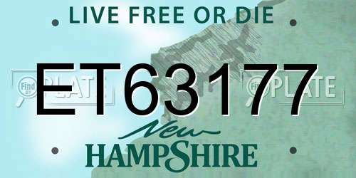 ET63177 New Hampshire License Plate