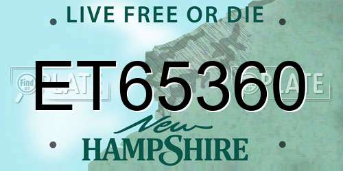 ET65360 New Hampshire License Plate